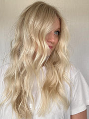 Pale Blonde Wigs 100% Real Human Hair for Caucasian | Free Shipping