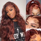 #33 Reddish Brown Auburn Color Body Wave Human Hair Wigs
