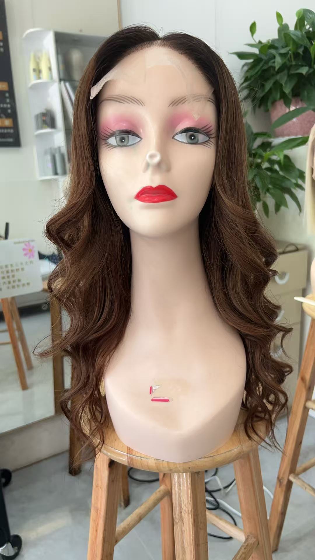 MEBARY Lace Front Human Hair Wig for White Women ¨C Natural Brown Loose Wave, Soft & Voluminous Look