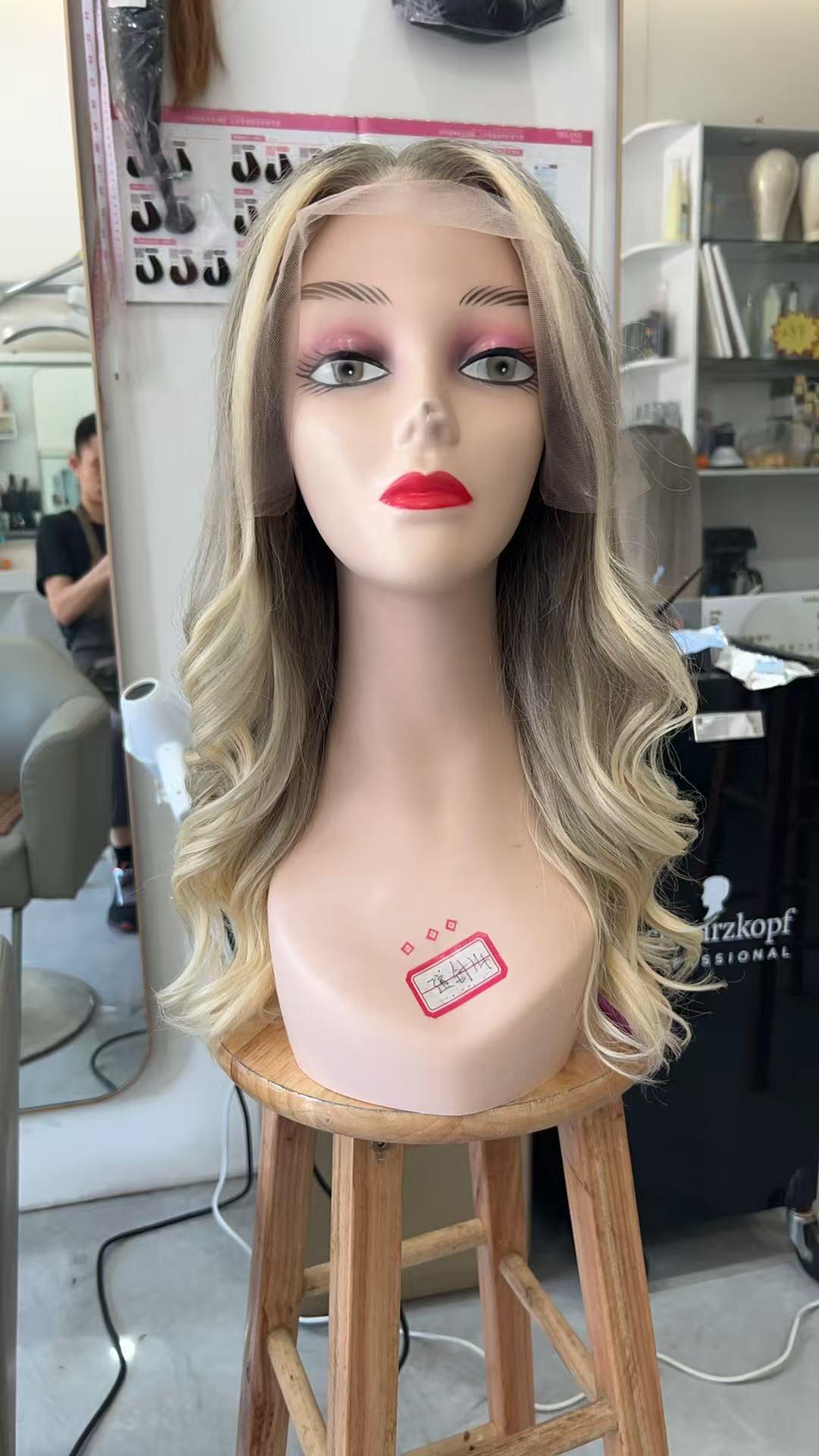 MEBARY Platinum Blonde with Ash Brown Roots Lace Front Human Hair Wig for White Women ¨C Body Wave Style & Natural Hairline