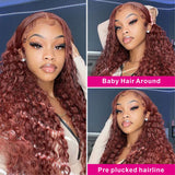 Reddish Brown #33 Deep Wave Human  Hair Wigs