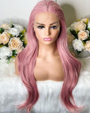 Fairy Pink Color Human Hair Wigs for Women