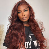 #33 Reddish Brown Body Wave Wigs Human Hair