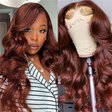 #33 Reddish Brown Body Wave Wigs Human Hair