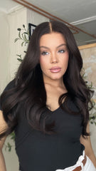 Mebary Natural Black Lace Front Wigs 100% Human Hair for Caucasian