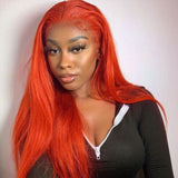 Ginger Orange #350 Sliky Straight Human Hair Wig Pre Plucked For Women