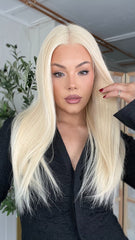 Mebary #613 Blonde Lace Frontal Wigs Human Hair for Caucasian Women