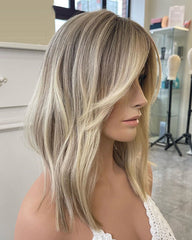 Mebary Ombre Blonde Lace Frontal Wig for White Women 100% Human Hair