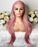 Fairy Pink Color Human Hair Wigs for Women