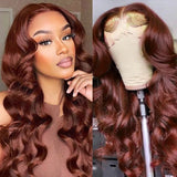 #33 Reddish Brown Auburn Color Body Wave Human Hair Wigs