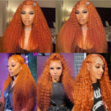 Ginger #350 Deep Wave Human Hair Wig Pre Plucked For Women