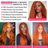 Ginger #350 Deep Wave Human Hair Wig Pre Plucked For Women