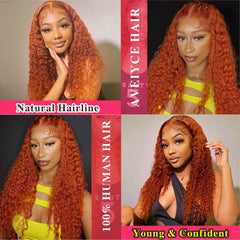 Ginger #350 Deep Wave Human Hair Wig Pre Plucked For Women