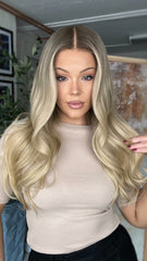 Mebary Ombre Ashy Blonde 13x6 Full Frontal Wigs for Caucasian Women