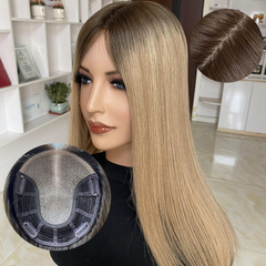Mebary 6.5x7 Inches Silk Base Virgin Human Hair Topper