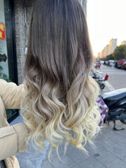 Mebary Brown to Blonde Balayage Wigs 100% Real Human Hair for Caucasian