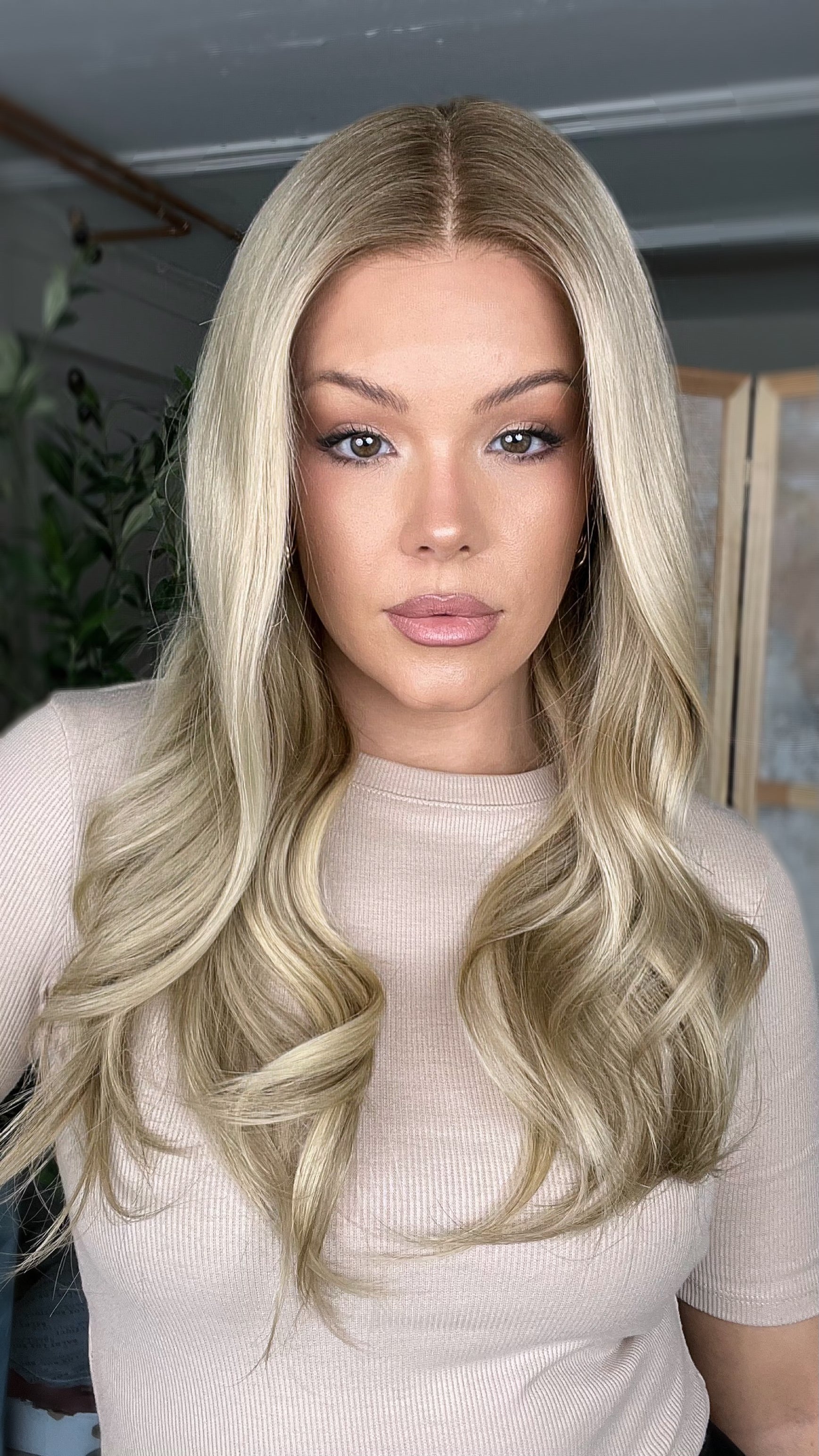 Ash Blonde Wavy Wigs 100% Real Human Hair for Caucasian 180% Density