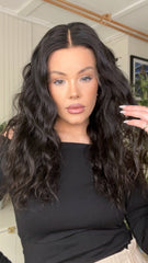 Mebary Water Wave Wigs 100% Real Human Hair for Caucasian 180% Density