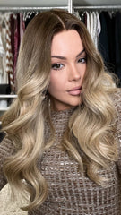 Mebary Ombre Brown Blonde Wigs Human Hair Lace Frontal Wigs for Caucasian