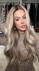 Mebary Golden Brown Wigs 100% Real Human Hair for Caucasian