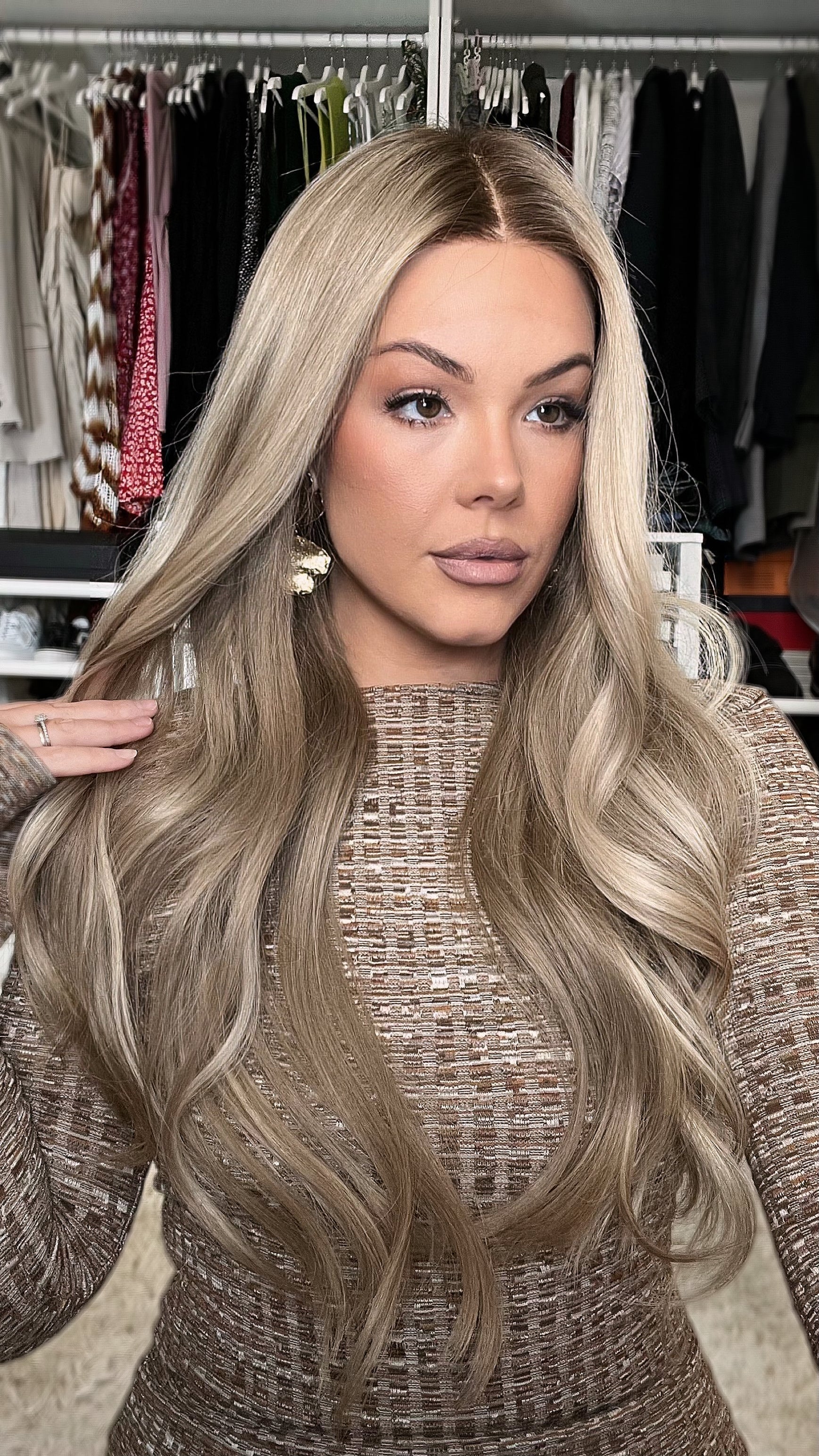 Golden Brown Wigs 100% Real Human Hair for Caucasian 180% Density