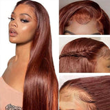 Reddish Brown Straight Glueless Human Hair Wigs