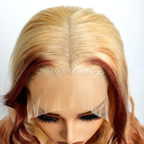 Blonde Wig With Brown End Highlight Body Wave Human Hair Wigs