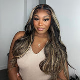 Balayage Highlight Colored Body Wave Wigs Human Hair Wigs