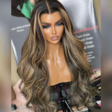 Balayage Highlight Colored Body Wave Wigs Human Hair Wigs