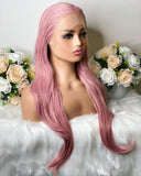 Fairy Pink Color Human Hair Wigs for Women