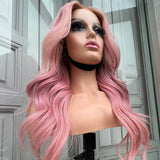 Fairy Pink Color Human Hair Wigs for Women