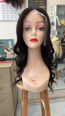 MEBARY Natural Black Body Wave Human Hair Wig for White Women