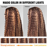 Ombre Highlights #4/27 Water Wave Human Hair Wig