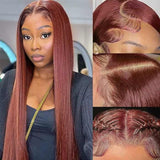 Reddish Brown #33 Silky Straight Human Hair Wig For Women
