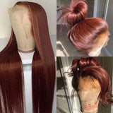 Reddish Brown #33 Silky Straight Human Hair Wig For Women