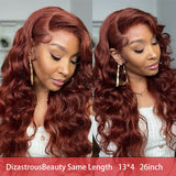 #33 Reddish Brown Auburn Color Body Wave Human Hair Wigs