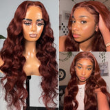 #33 Reddish Brown Auburn Color Body Wave Human Hair Wigs