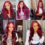 Ready Go Wig Body Wave 99j Human Hair Wigs Pre Plucked with Baby Hair