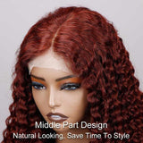 Reddish Brown #33 Curly Human Hair Wig For Women