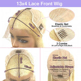 Blonde Lace Front Wig With Dark Roots Human Hair #4/613 Brown To Blonde Ombre Wig