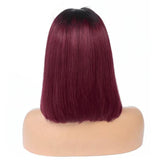 99J Winde Red Burgundy Bob Wig Bob 100% Human Hair Wigs Straight Hair