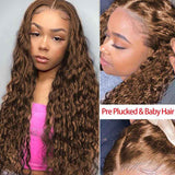 #4 Chocolate Brown Wig Deep Curly Lace Front Human Hair Wigs