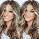 Brown Blonde Balayage Body Wave Wigs HD Transparent Lace Front Wig 100% Human Hair