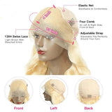 613 Light Blonde Bob Wig HD Transparent Lace Front Human Hair Wigs