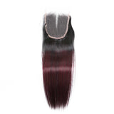 Ombre Human Hair 4x4 Lace Closure with Dark Roots