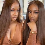 #4 Chocolate Brown Straight Wigs HD Lace Wigs Human Hair Wig