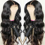 Body Wave Lace Front Wig Human Hair Pre-plucked Brazilian Closure Wig 180% Density