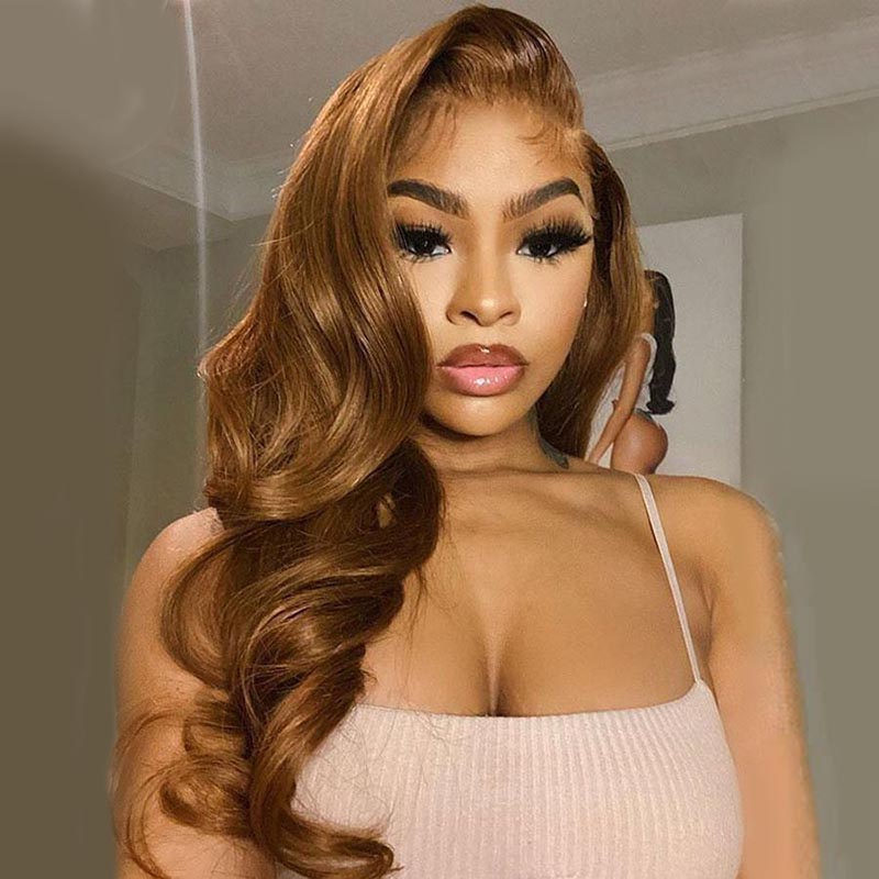 #30 Auburn Lace Front Wigs Body Wave Virgin Human Hair Wigs