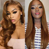 #30 Auburn Lace Front Wigs Body Wave Virgin Human Hair Wigs