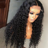 Deep Wave Lace Front Wig Human Hair Pre-plucked Brazilian Curly Wig 180% Density